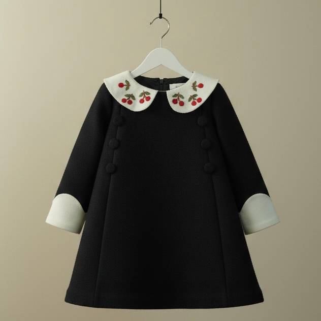 Cherry Pie | Girl’s Winter Wool Felt Dress